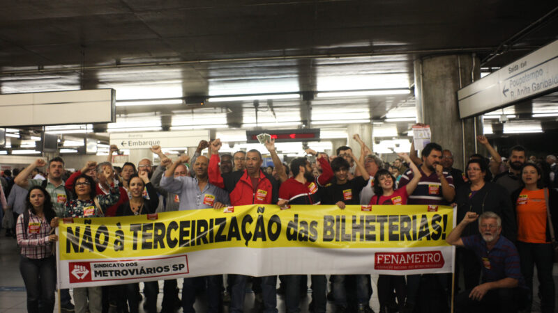 Ato na estação Sé contra a terceirização e a privatização do metrô